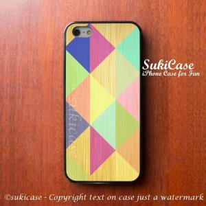 Iphone 5 Case Geometric Bright Colorful Wooden..