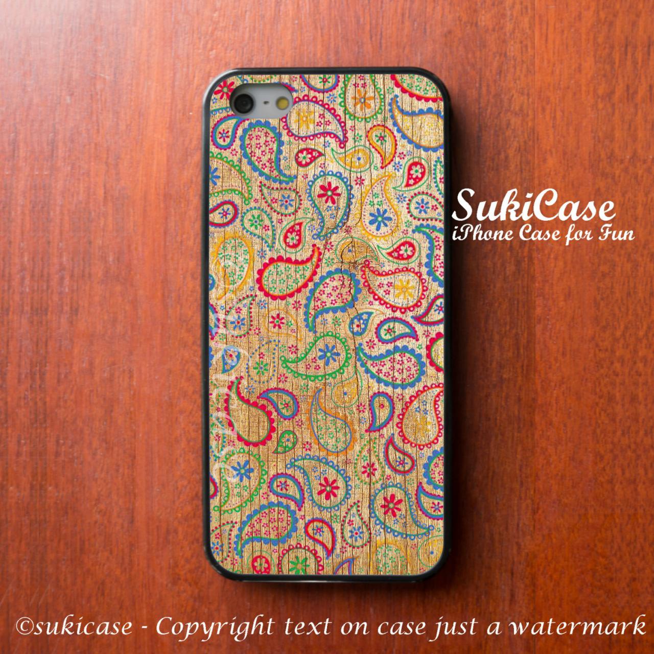 Wooden Paisley Iphone 5s Case Vintage Wood Colorful Iphone 4 Cases Iphone 5 Case Iphone Case Samsung Galaxy S3 S4 Cover Iphone 5c Iphone 4s