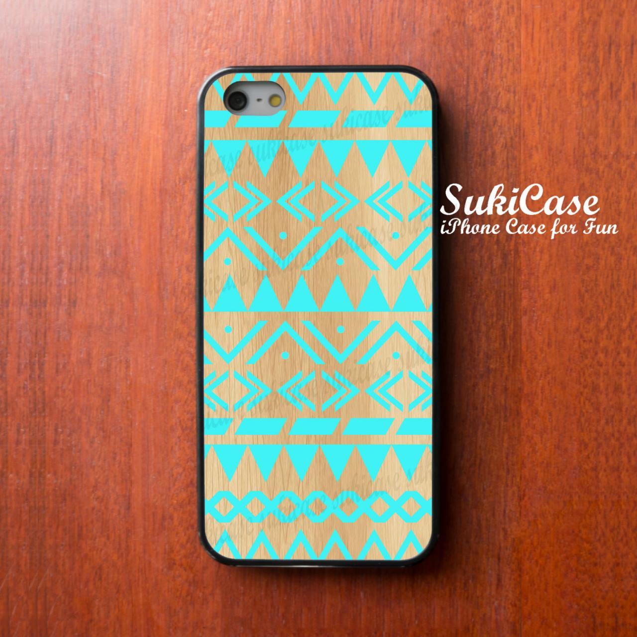 Iphone 5 Cases Geometric Mint And Aztec Light Wood Iphone 5 Iphone 5s Iphone Case Samsung Galaxy S4 S3 Cover Iphone 5c Cases Iphone 4s Case