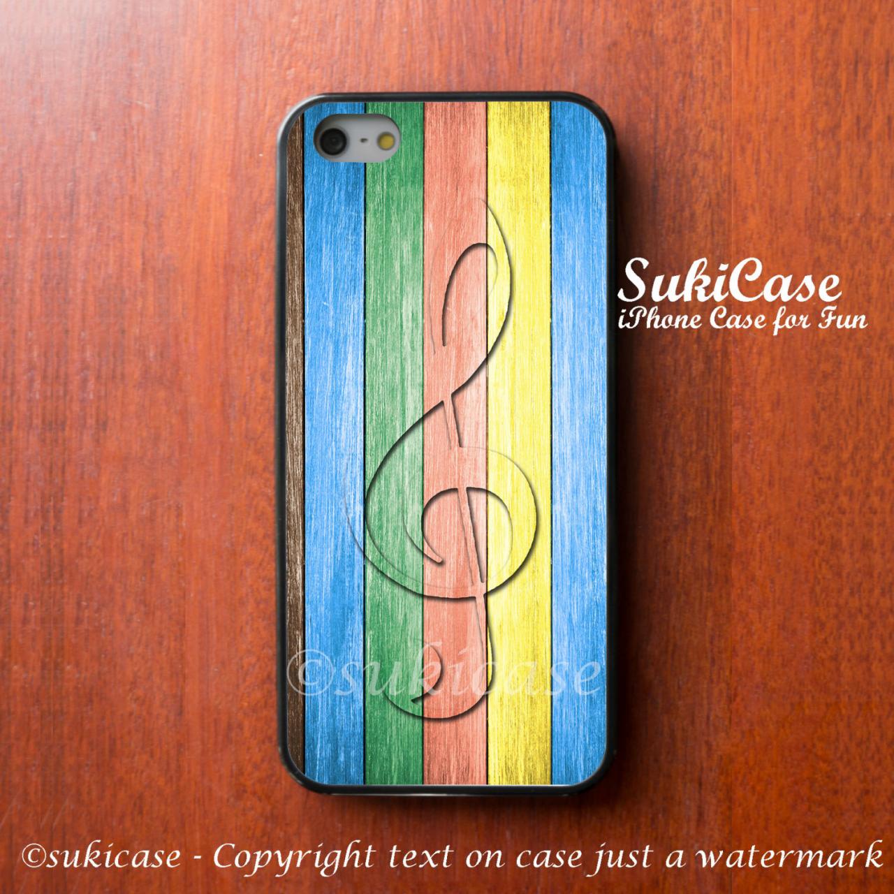 Music Iphone 5s Case Bright Color Slat Wooden G Clef Transparent Note On Wood Iphone 4 4s Case Iphone 5s 5c Case Samsung Galaxy S4 S3 Cover